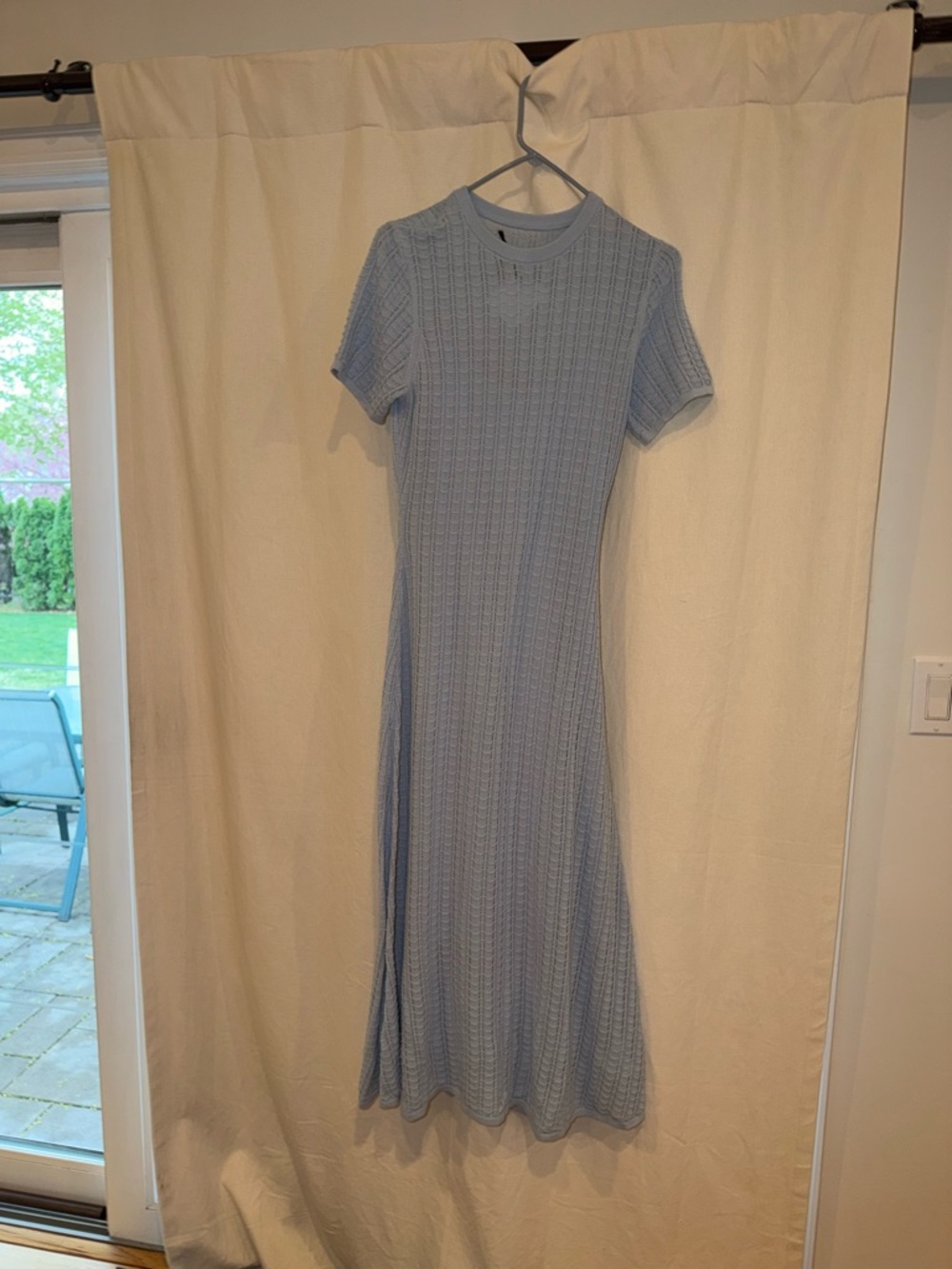 LK Bennett Light Blue Knit Maxi Dress